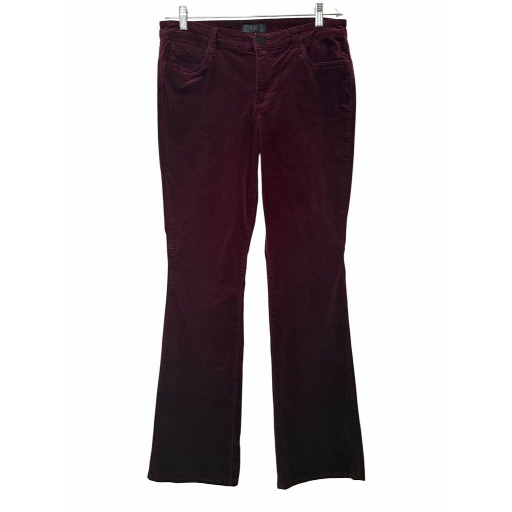 Kut From The Kloth Burgandy Corduroy Baby Bootcut Pants Womens Stretch 12 Karen